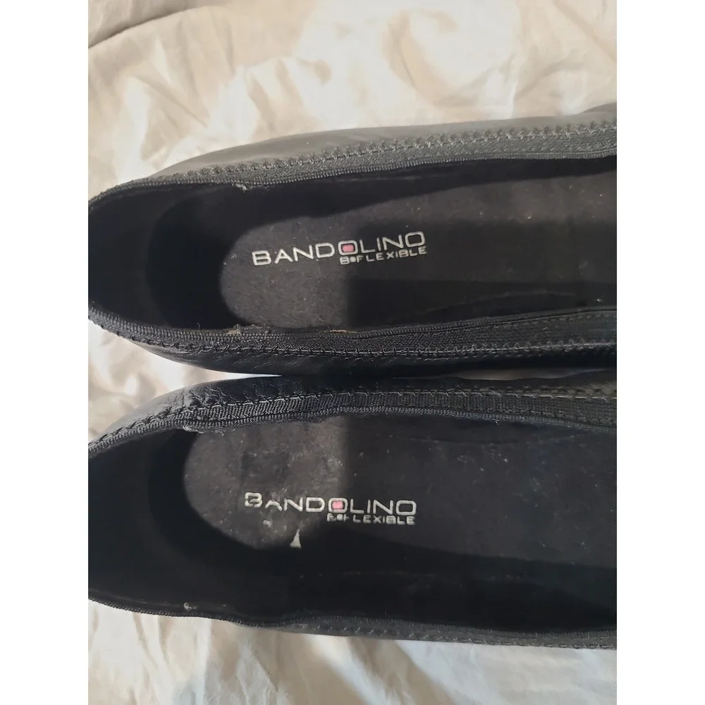Bandolino Black Leather Ballet Flats Women's Size 9.5 minimalist comfort comfort